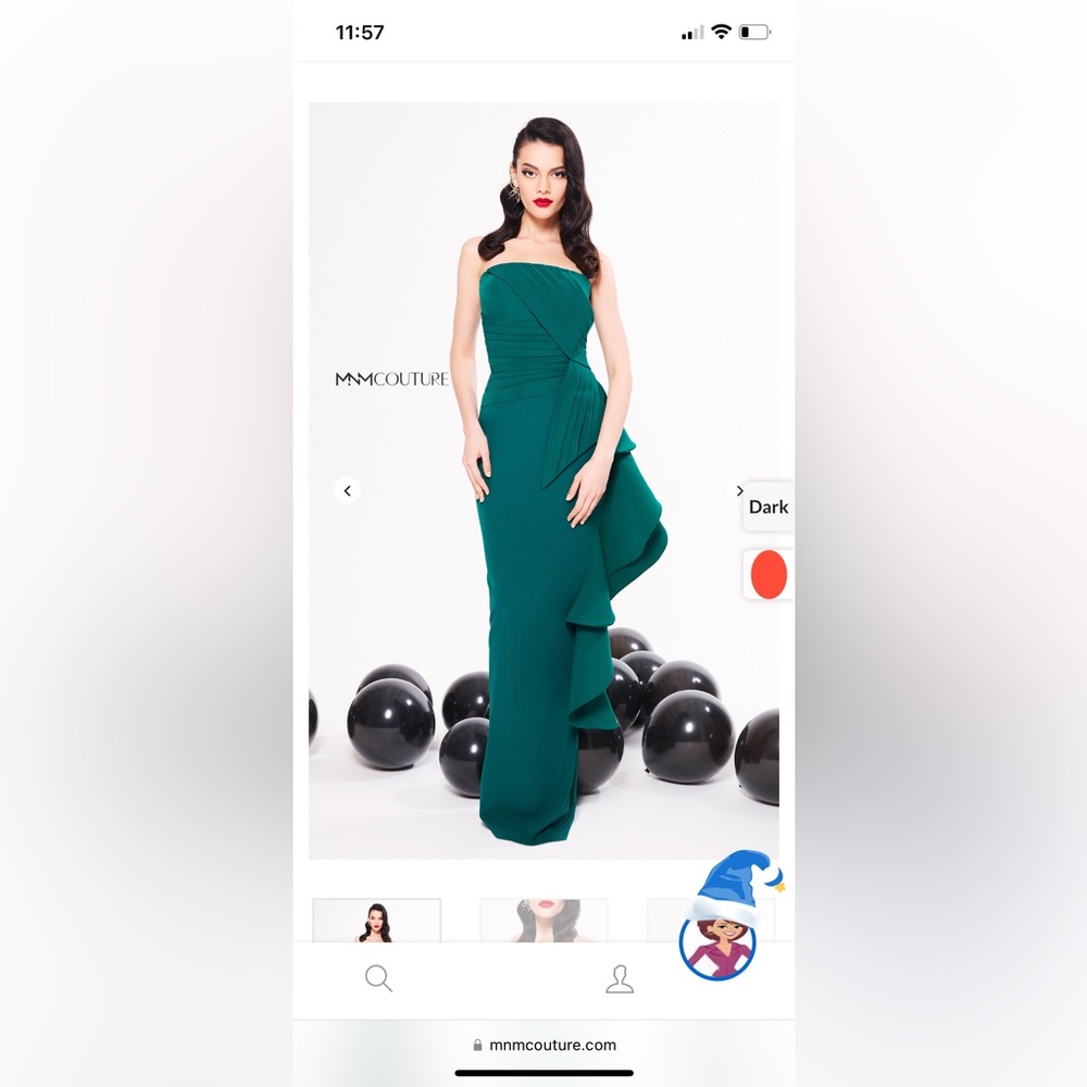 MNM couture N0317 evening formal gown in green